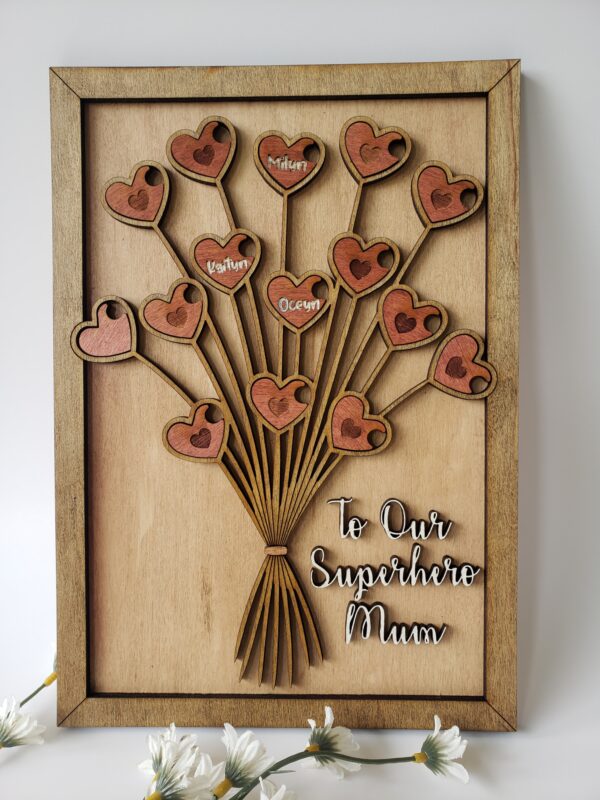Mother's Day Personalized Heart Shape Flower Bouquet - Image 6