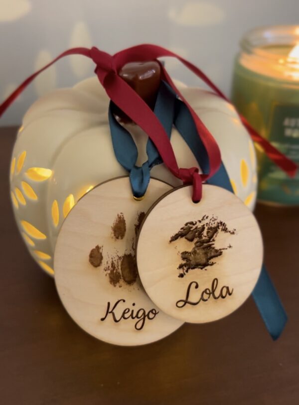 Pet paw print ornaments