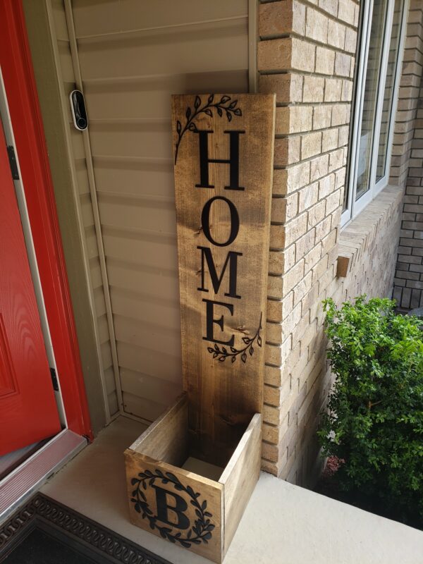Planter stand with HOME or custom wording - Image 6