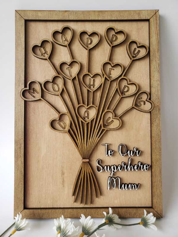 Mother's Day Personalized Heart Shape Flower Bouquet - Image 4