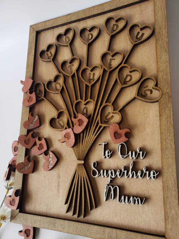Mother's Day Personalized Heart Shape Flower Bouquet - Image 2