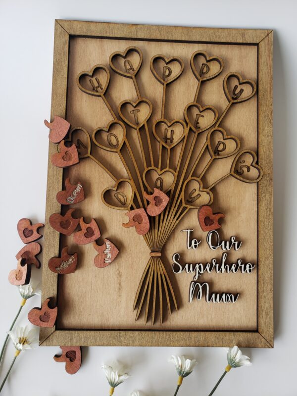 Mother's Day Personalized Heart Shape Flower Bouquet