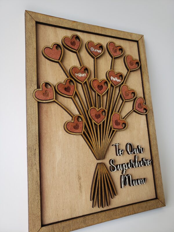 Mother's Day Personalized Heart Shape Flower Bouquet - Image 7