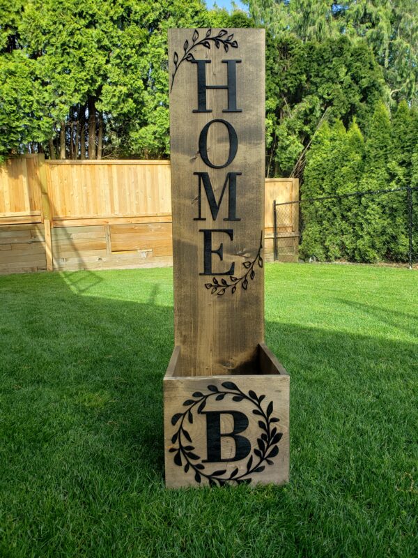 Planter stand with HOME or custom wording