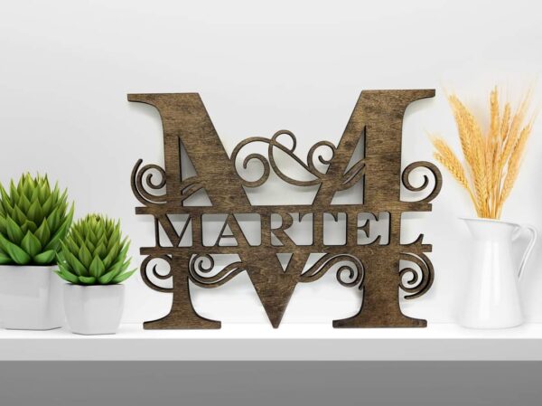 Single Split Letter Monogram